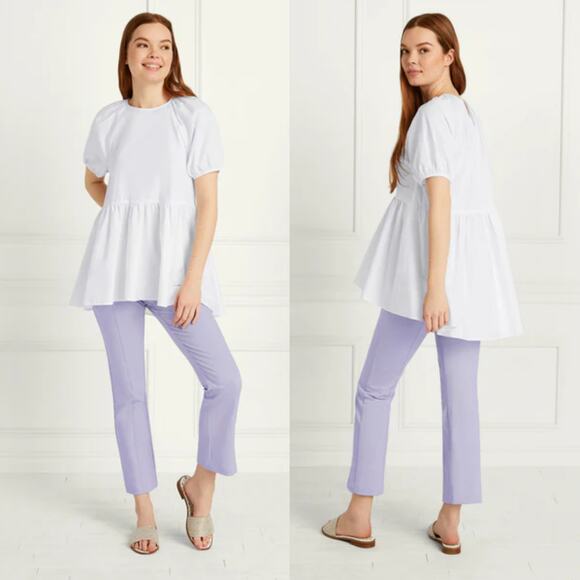 Hill House The Francesca Top Cotton Puff Sleeve Babydoll White NWT XS - Picture 1 of 9